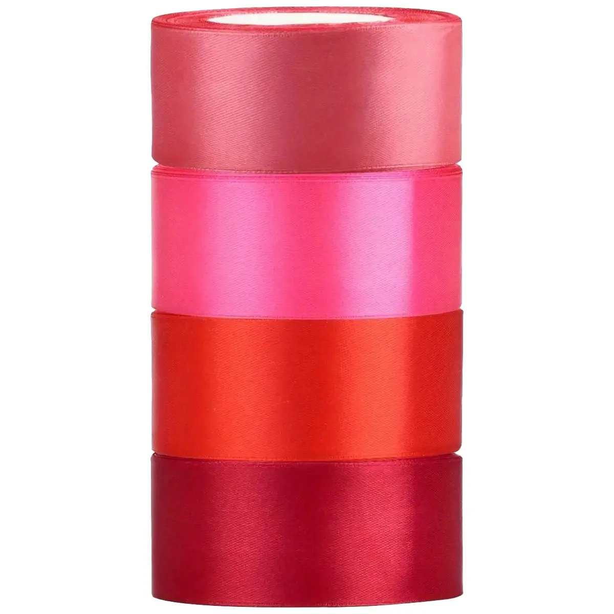 4 Rolls 40mm Wide 22.86m Long Satin Ribbon Gift Wrapping Set, Gift Wrapping Supplies, for Bouquets, Crafts, Birthdays, Parties, Weddings, Easter Decorations, Bouquet Wrappers