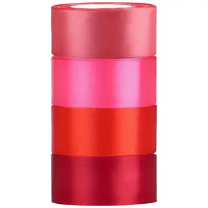 4 Rolls 40mm Wide 22.86m Long Satin Ribbon Gift Wrapping Set, Gift Wrapping Supplies, for Bouquets, Crafts, Birthdays, Parties, Weddings, Easter Decorations, Bouquet Wrappers
