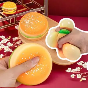 1pc Squishy Hamburger Stress Ball Autism Sensory Toy Stress & Anxiety Relief Toys Pinch Decompression Toy for Adult