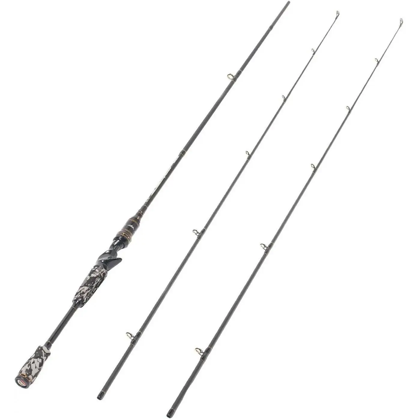 E Series - Camo Legend 2- 7- Casting Rod 24 Ton Carbon Fiber Baitcasting with 2 Tips - Medium and Medium Heavy Portable Bass Fishing Rod Baitcaster Yifanyou Sports