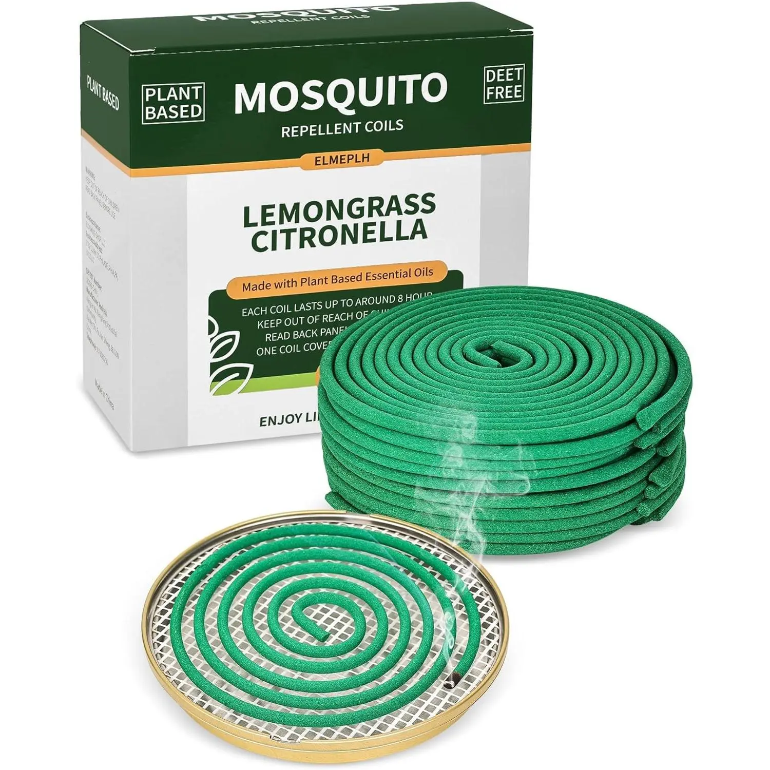 Mosquito Repellent Coils, Citronella Incense Coil Outdoor - Each Burns for 8 Hours (Contains 20 coils & 1 Stands)