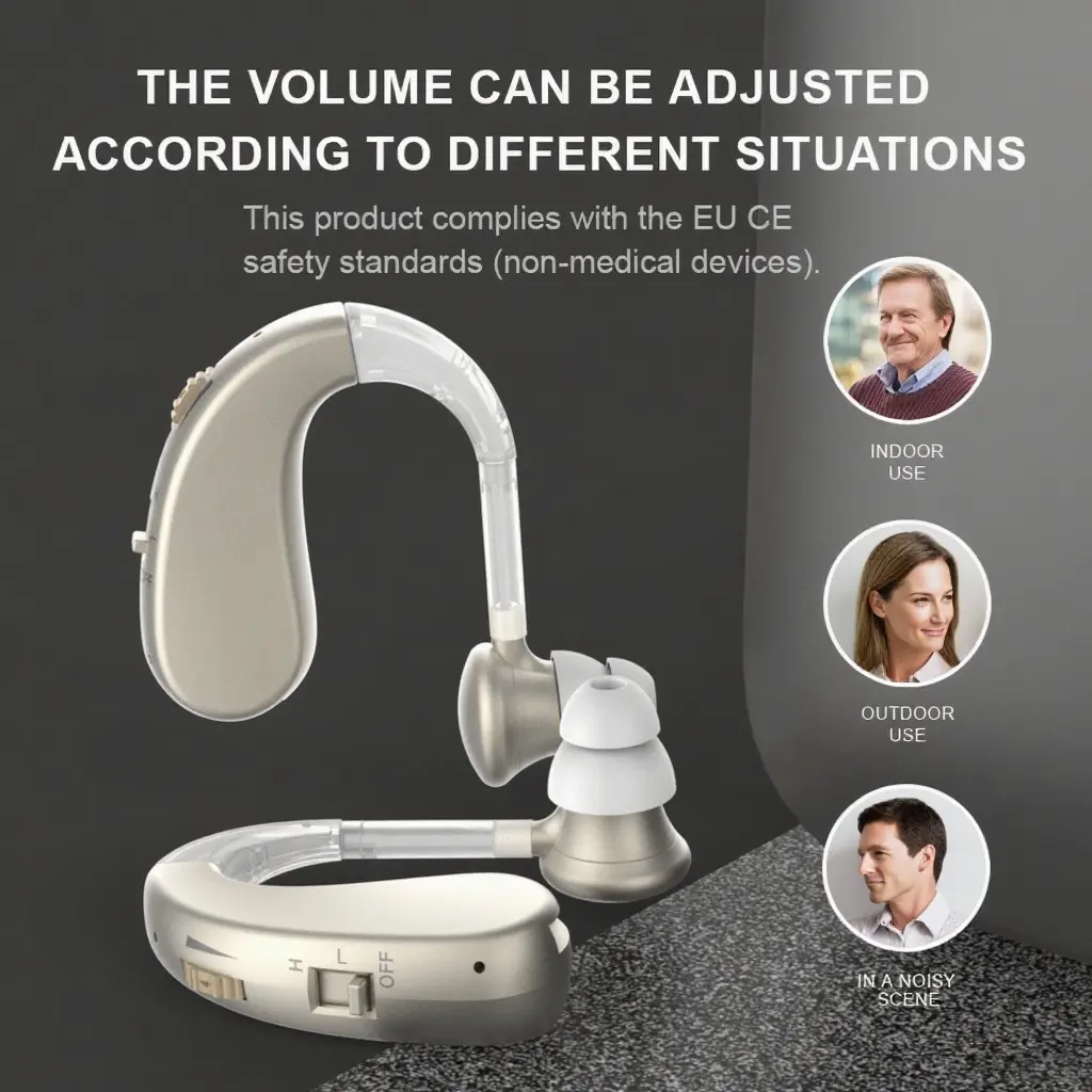 A SET ONE OTC Hearing Aids for Adults - Discreet In-Ear Hearing Amplification, Rechargeable, Portable, No Prescription