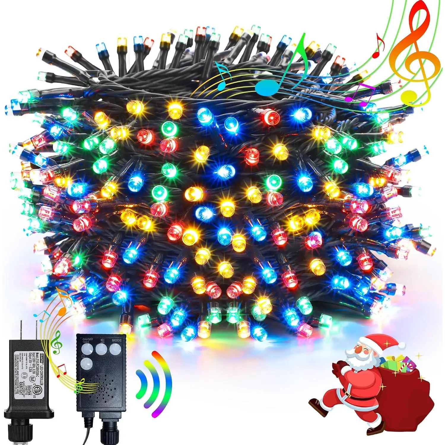 82FT 200-LED Modern Synthetic Fairy Christmas Lights - Indoor/Outdoor String Lights with Motion Sensor, Multicolor Yard Decoration Tree Lights