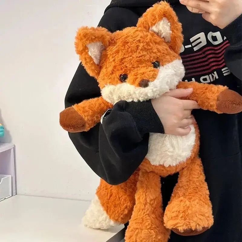 Adorable Red Fox Soft Polyester Plush Toy Cuddly Doll Gift, Stuffed Animal Gifts, Stress Relief Toy for Youngsters & Girlfriend Birthday Holiday