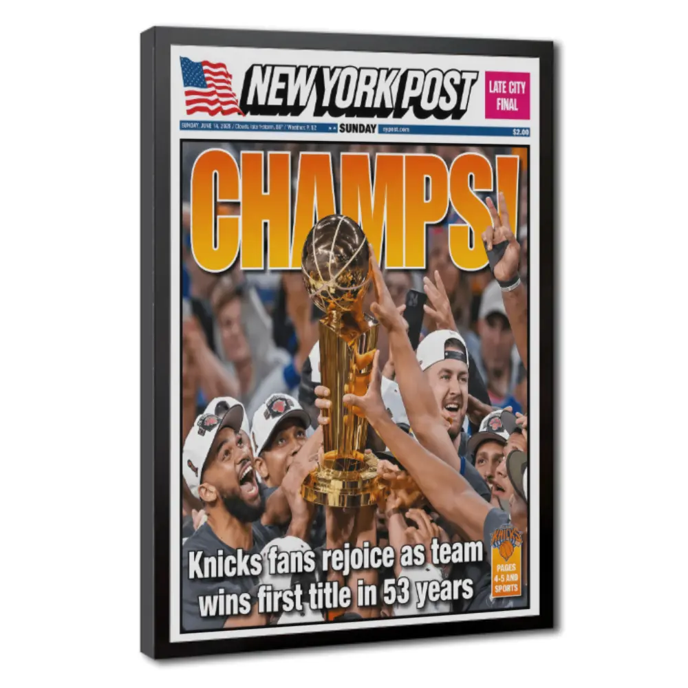 New York Knicks NBA Championship 53-Year Basketball Poster, Victorian Gothic Artistic Artwork, Large Canvas Decor for Room, Luxury Neutral Minimalist Modern Home Decor Gift, Bar Wall Art Print