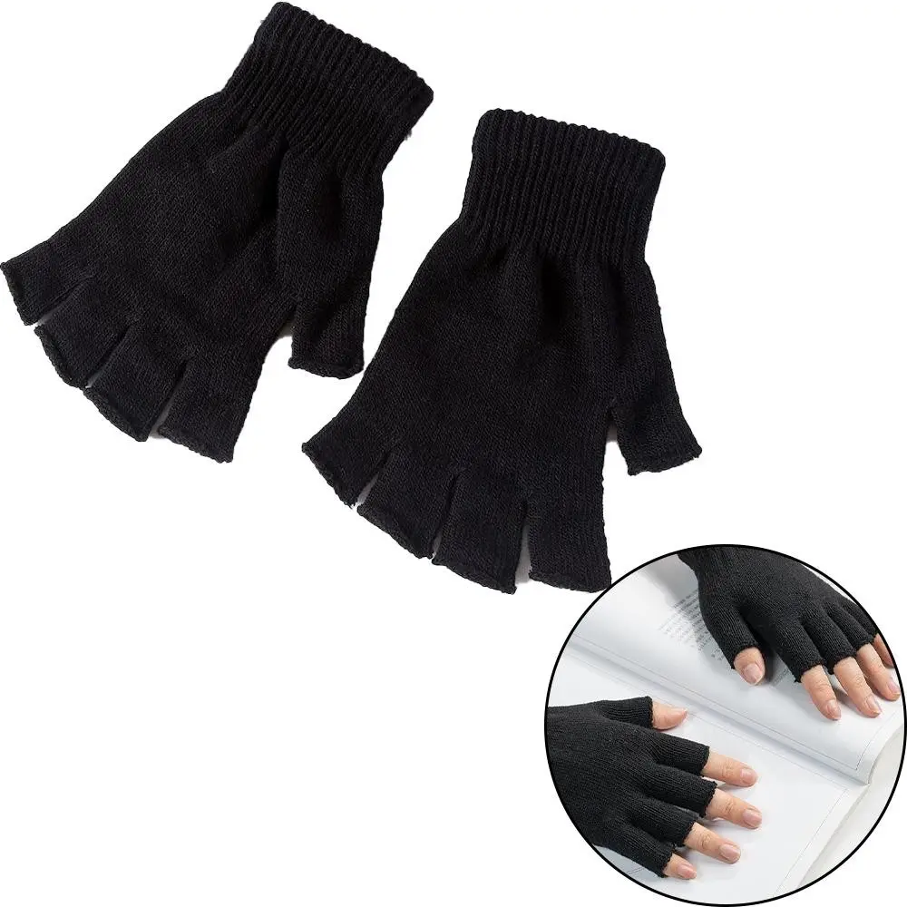Double-Layer Wool Fingerless Gloves, Windproof Outer, Heat-Locking Inner, Subzero Cold Protection, Unisex Winter Gear, Outdoor Work Essentials