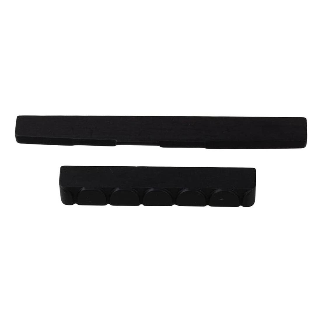 Classical guitar ebony top nut (52x6x9mm) + bottom nut (80x3x9/8mm)