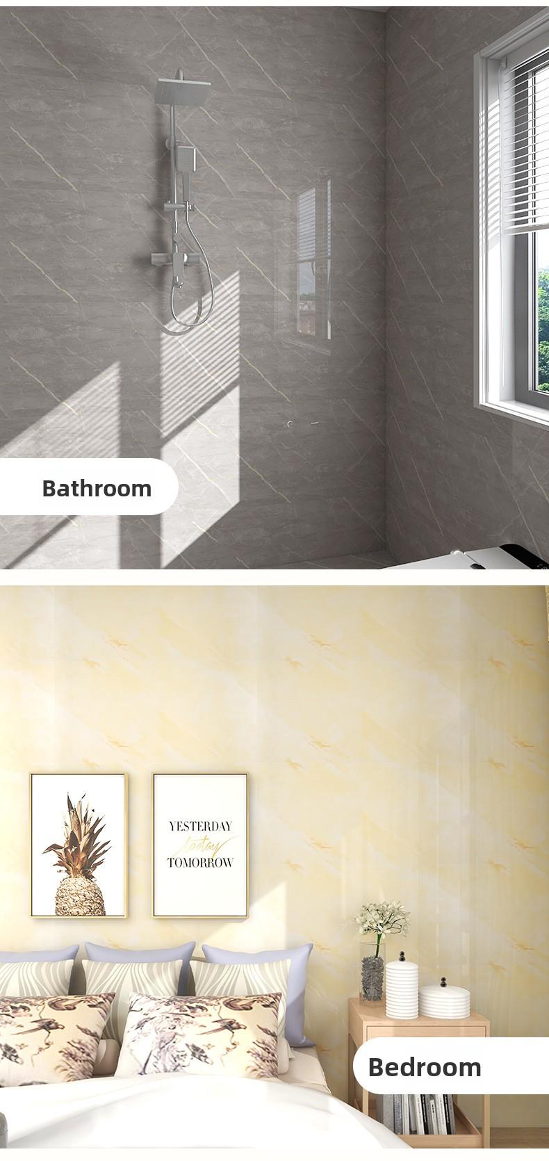 20/40 Pack Matte Marble Pattern Wall Panel Sticker Set - Self-Adhesive PVC Panels Waterproof Peel & Stick for Kitchen Bathroom Living Room Home Office Dorm Decor Decorative Wallpaper Modern Decorative Wallpaper