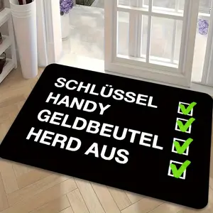 Ultra-Soft Non-Slip Mat, Close-Up of The Doormat List - Keys, Phone, Wallet Forgetfulness - Interesting Design, Machine Washable And Colorfast, Suitable for Kitchen, Dining Room, Hallway, Bathroom, Bedroom, Study, Computer Room