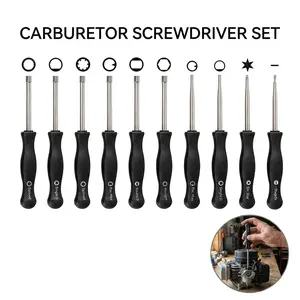 Carburetor Adjustment Tool Kit 10 Pcs Screwdrivers for Common 2 Cycle Small Engine, Trimmer Weed Eater Chainsaw Carb Tune up Adjusting Hand Tool-YY0