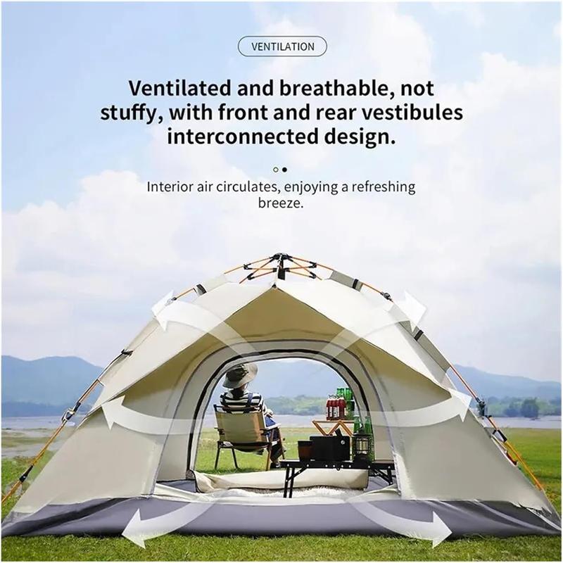 3-4 Person Instant Pop Up Tent - Waterproof Mesh Window 3s Setup for Camping Hiking Backpacking