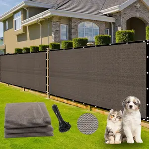 Fence Privacy Screen 4x50Ft - Heavy Duty Outdoor Fence Cover for Patio, Yard, Balcony & Garden, Windscreen & Dustproof Fabric with Zip Ties Included ((Brown)