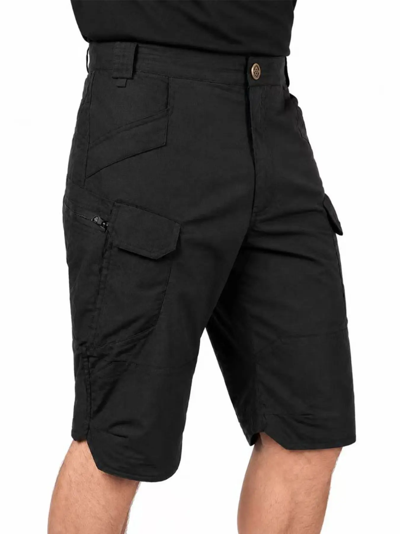 Men's Summer Tactical Cargo Shorts, Multi-Pocket Design, Durable Fabric, Hiking, Camping, Outdoor Activities, Casual Wear