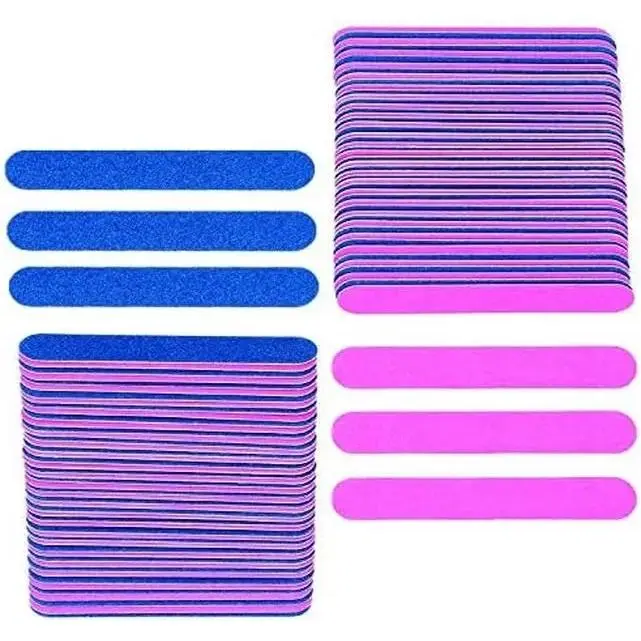 Small Nail Files Bulk, 100 Pcs Disposable Double Sided Emery Boards Travel Size for Men, Women, Kids (3.3 Inch)