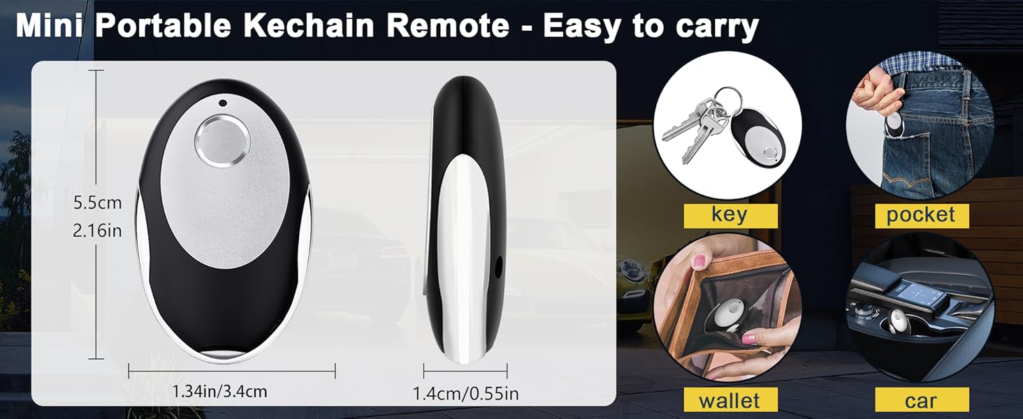 Door Remote Keychain Yellow Button Compatible with 891LM/893LM/950ESTD/953ESTD