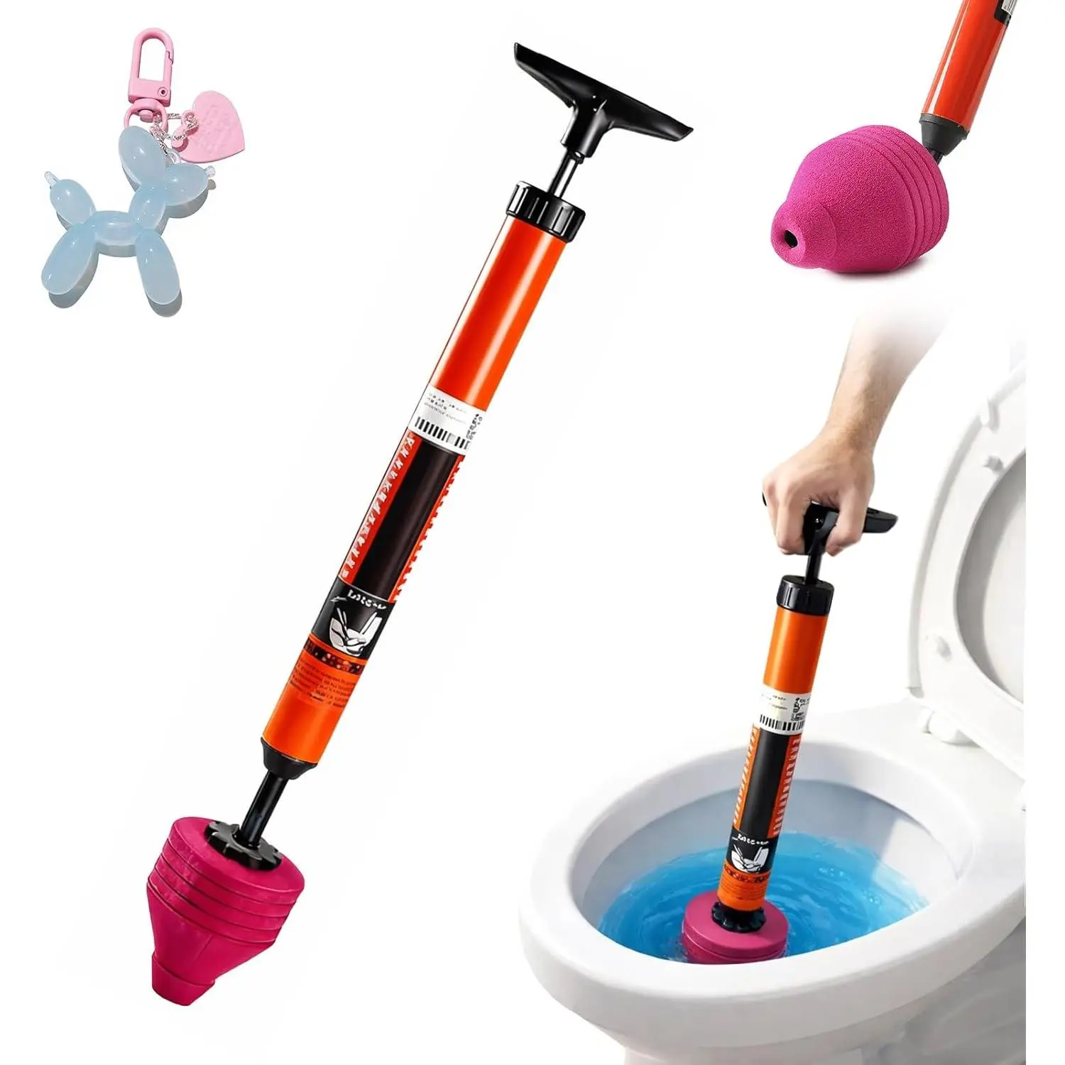 High  Air Toilet Plunger, Heavy Duty Unclogger for Bathroom,  Clog Remover Tool Alternative to Drain Snake (1PC)