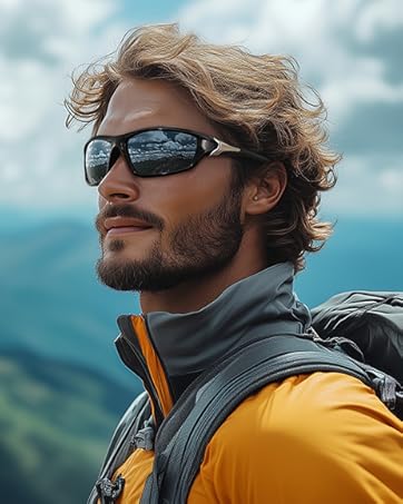 3 Pack Polarized Sports Sunglasses for Men, Mens Sunglasses Wrap Around UV400 Protection for Cycling Fishing Driving