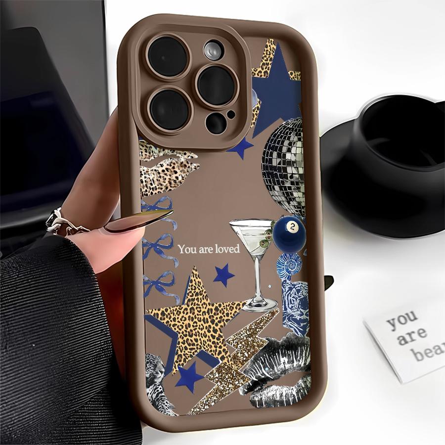 Phone Case - One Leopard Martini Disco Phone Case Compatible with for Apple iPhone 17 E Air Pro ProMax iPhone16 15 14 Plus 13 12 Mini 11 X XS XR. This Anti-Drop Phone Case Offers Camera Protec