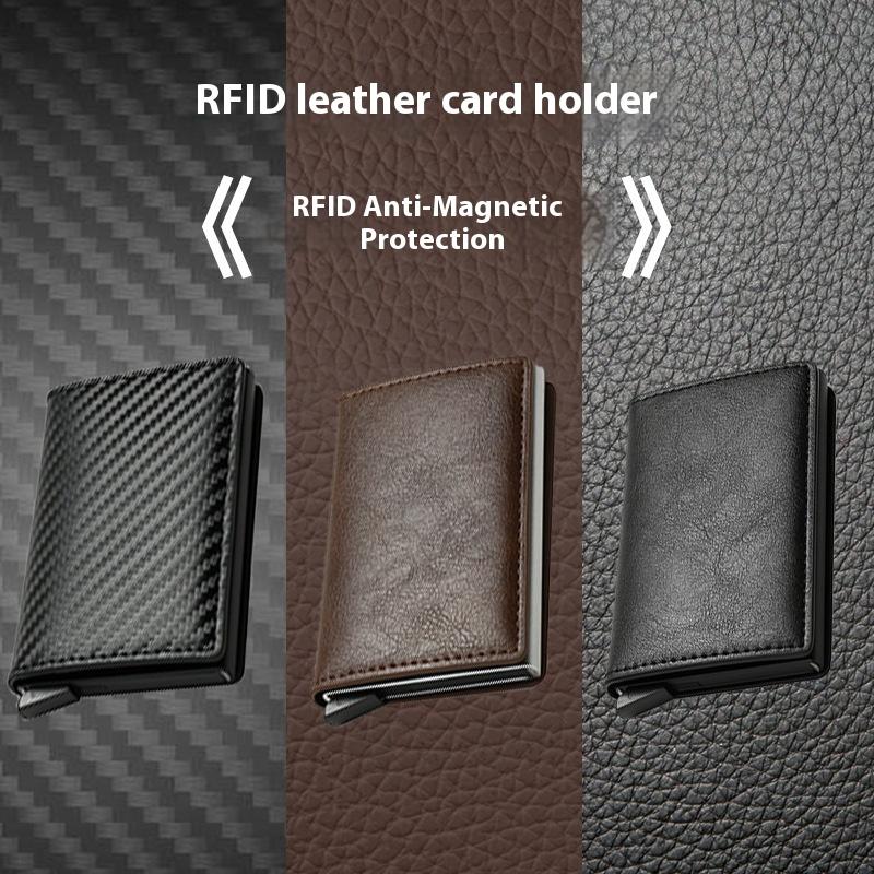 Men's Wallet | RFID Blocking Aluminum Card Holder |Suitable for Business and Daily Use | Ultra-Slim Fiber Design with Automatic Pop-Up Function