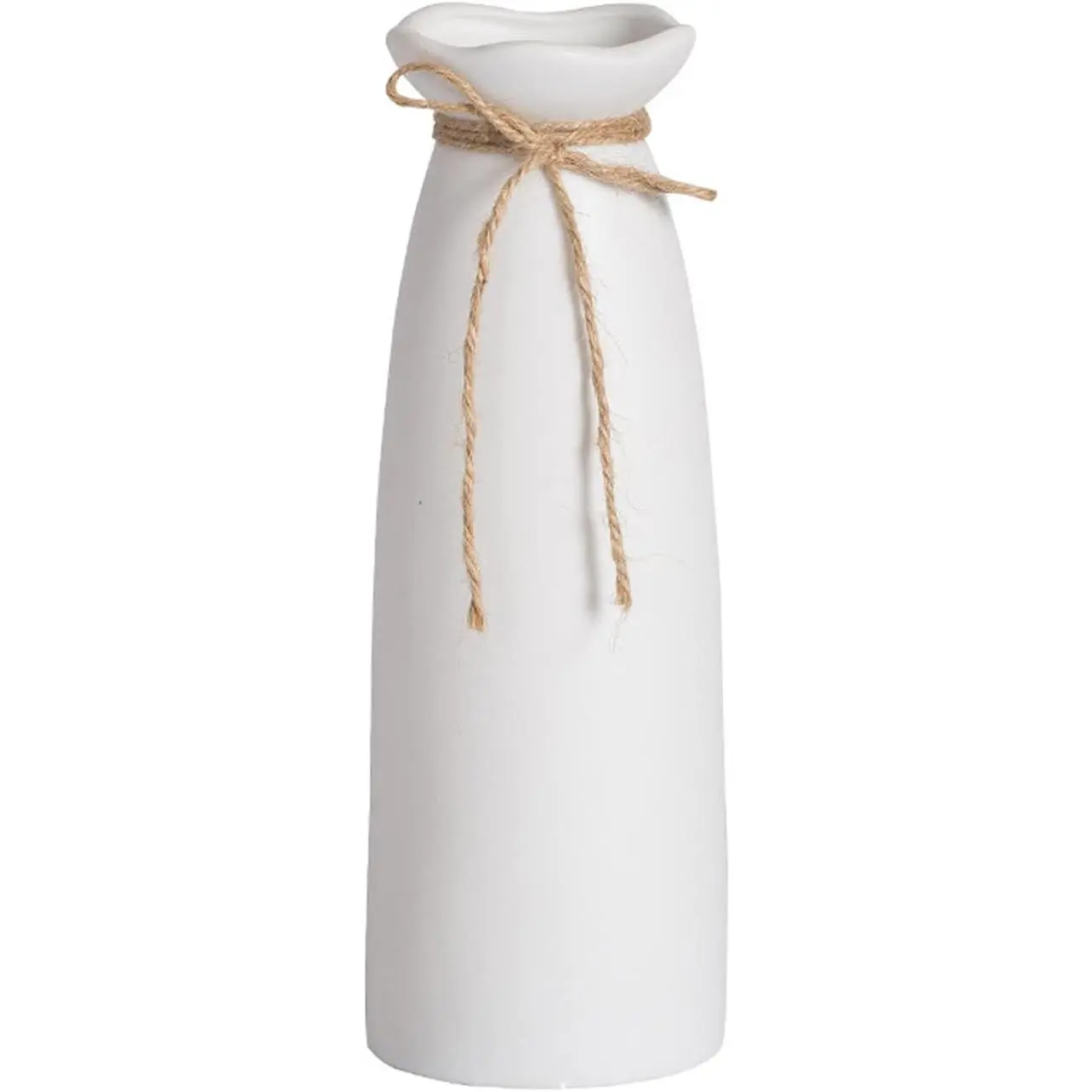 White Ceramic Vase for Dried Flowers, Modern Home Decor for Foyer Living Room Bedroom Kitchen Fireplace, Decent Gift, 8.27" HGift