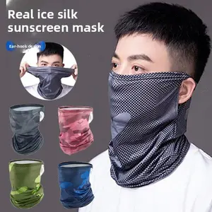Summer ice silk scarf cover hanging ears magic headscarf men riding motorcycle headgear outdoor fishing sports mask women