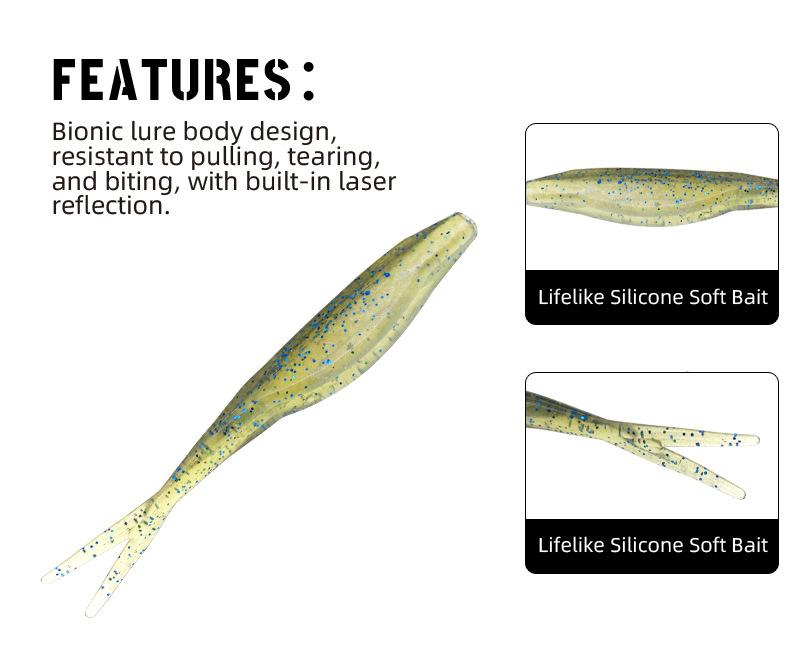 10Pcs Soft Lure Fork Tail Worm 4.5g 9.5cm Artificial Bait Fishing Tackle