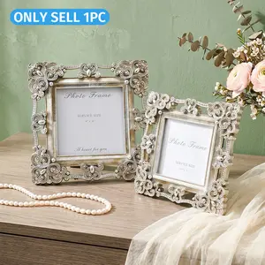 European Baroque Hollow Out Scroll Relief Frame, Resin Picture Frame, Desktop Wall Mount, Decorative Photo Background