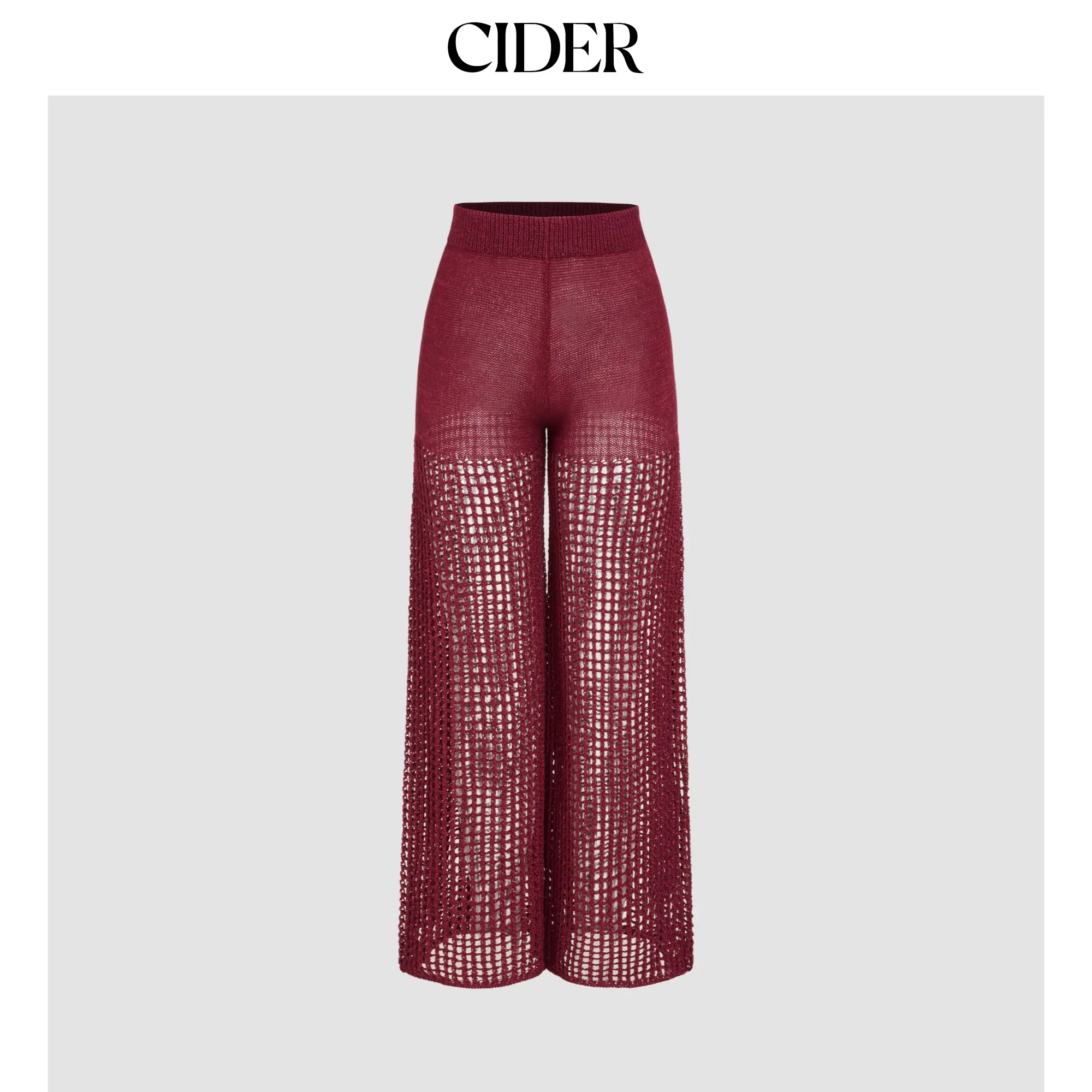 Cider [size 2-10] Mid Rise Solid Knitted Straight Leg Trousers SohoChic