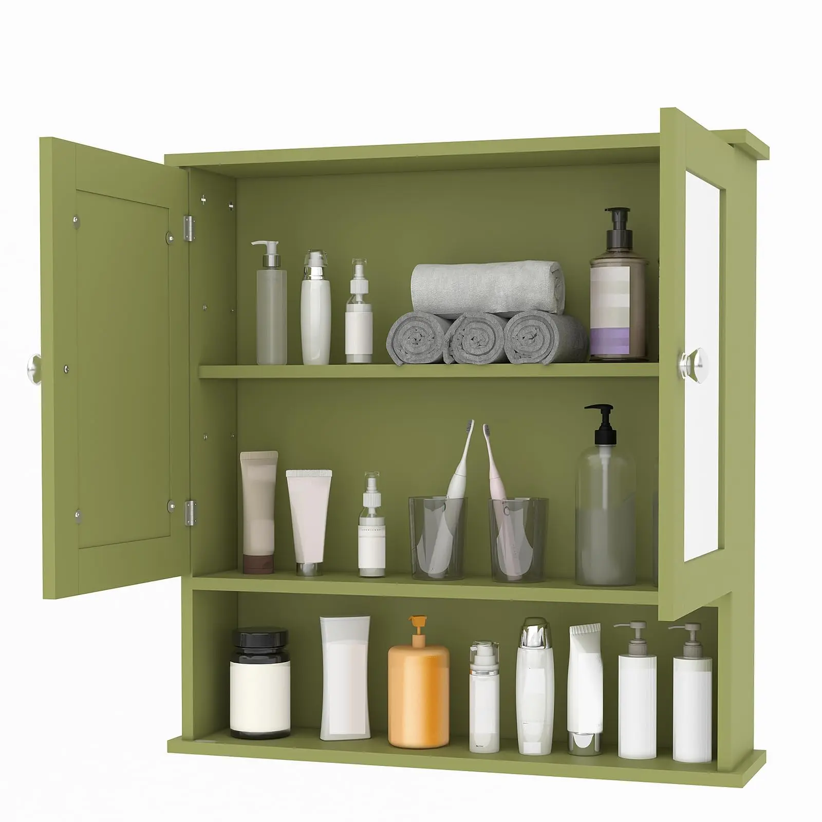 GARVEE Bathroom Wall Cabinet with Mirrored Doors