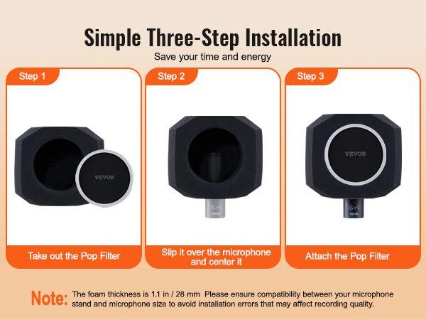 VEVOR Microphone Isolation Ball, High-Density Acoustic Foam, Windscreen Isolation Shield with Dual-Layered Pop Filter, for φ1.57 to 2.36 in Microphones Vocal Isolation Booth Noise Reflection Reduction VEVOR Microphone Isolation Ball, High-Density Acoustic Foam, Windscreen Isolation Shield with Dual-Layered Pop Filter, for φ1.57 to 2.36 in Microphones Vocal Isolation Booth Noise Reflection Reduction