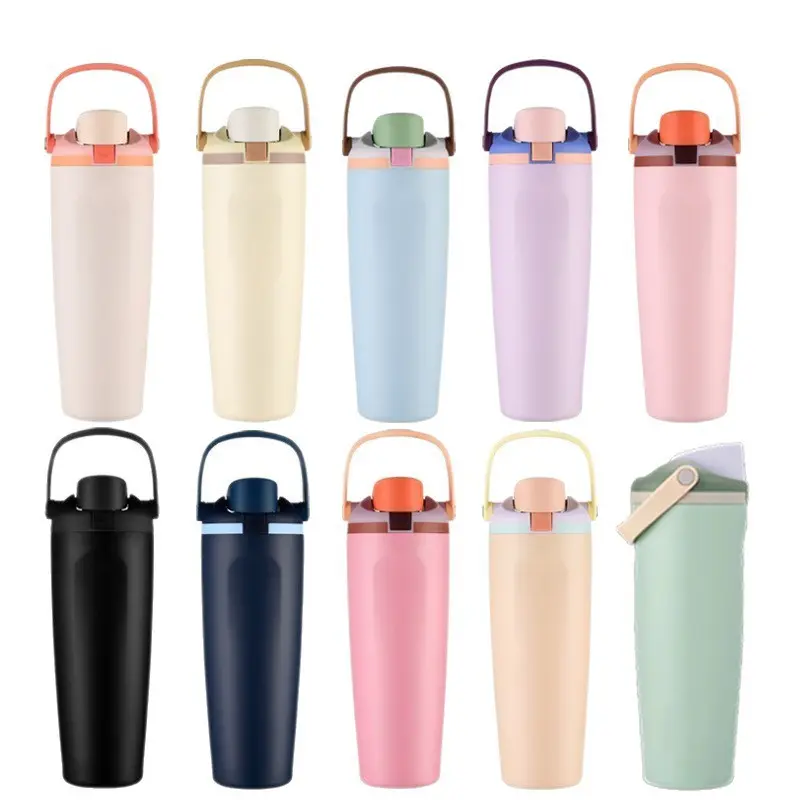40oz Vacuum Insulated Thermal Tumbler, Flip Lid Coffee Cup, Keeps Drinks Hot Cold, Leakproof Travel Flask, Stylish Colors, Ideal Gift
