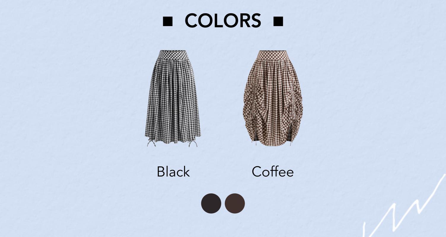 Cider Multi-way 100% Cotton Mid Rise Gingham Drawstring Ruffle Hem Maxi Skirt