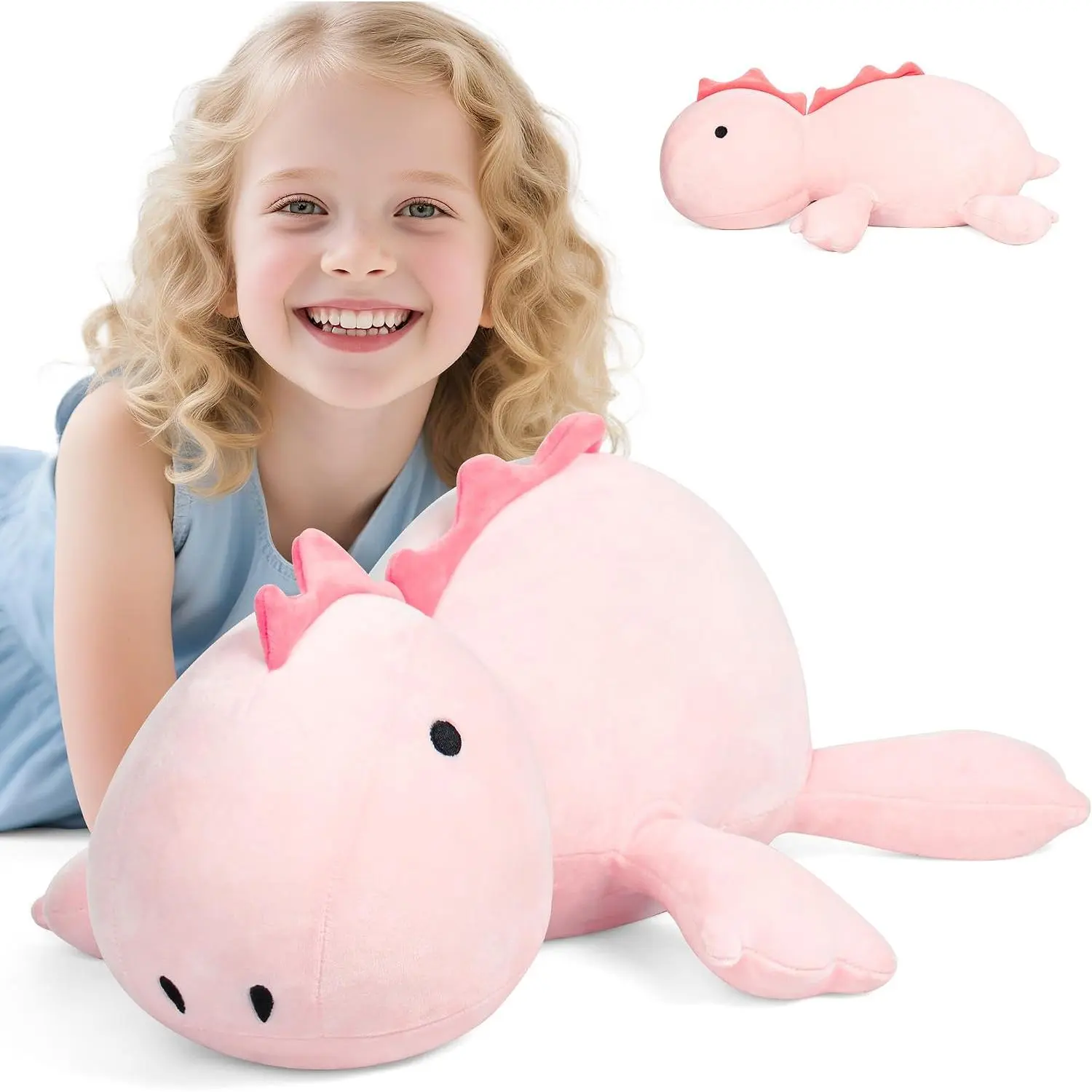 3.5lbs Weighted Dinosaur Plush 24 Inch,Pink Soft Dino Weighted Plush Animal Dinosaur Throws Pillows