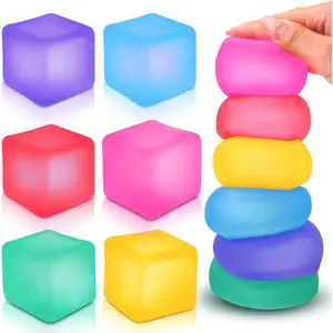 Fidget Toy Stress Cube 6 Pack - Squishy Fidget Toys for Relaxation, High Density Gel Filled, Fidgets for Classroom, Sensory Calming Toys for Kids Adults Children Teensfidget toys
