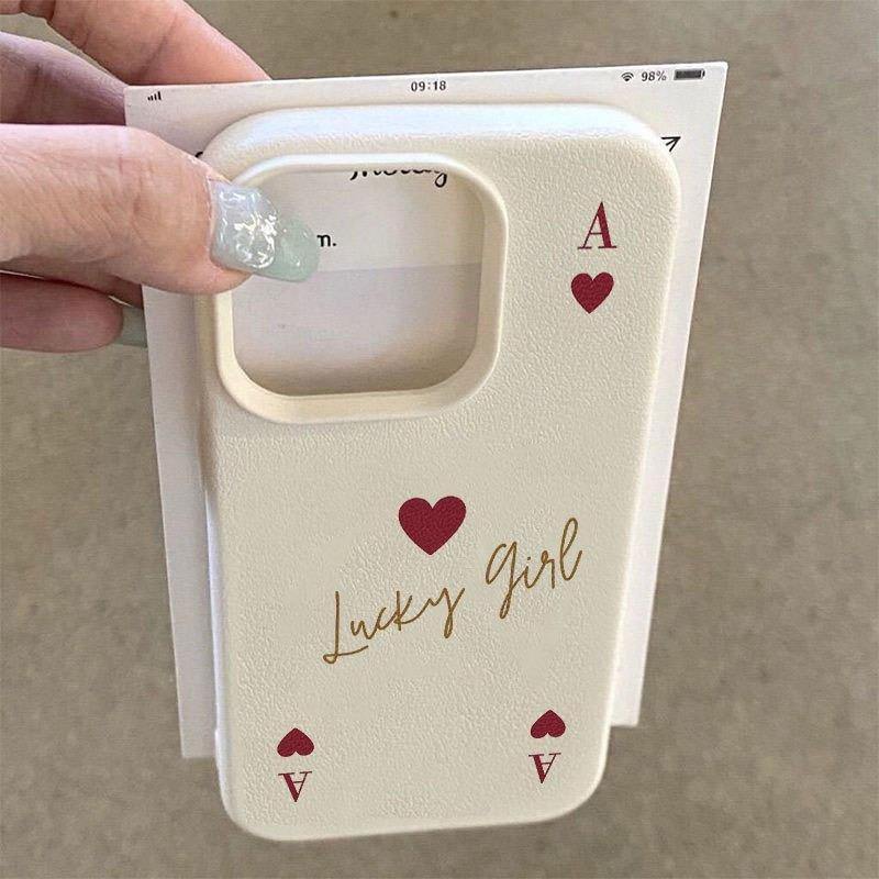 Creative red heart letter A pattern lychee texture mobile phone case, suitable for iPhone17/16/15/14/13/12/11/X/XS/XSMAX, with fresh style, it is a great Christmas gift for friends, family and yourself.