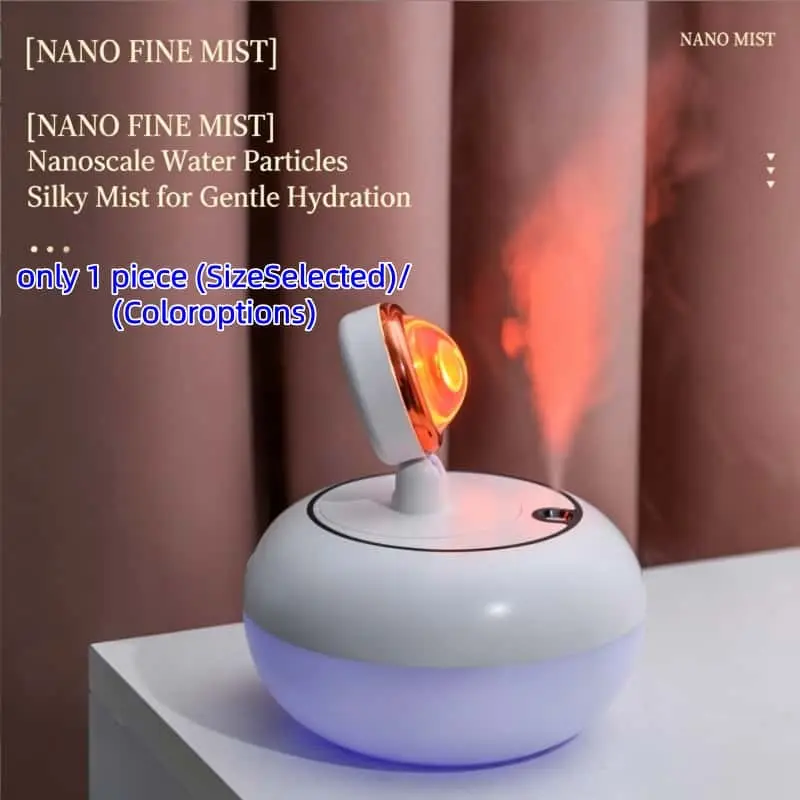 2 in 1 Sunset Lamp Humidifier, Rotatable Atmosphere Night Light, Quiet Nano Mist Moisturizer, Ideal for Bedroom and Home Use
