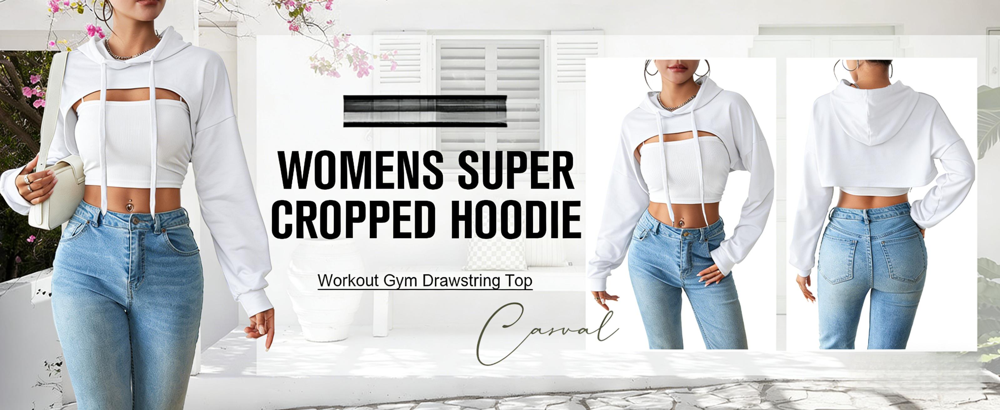 Gothic Streetwear Cropped Hoodie |   Drawstring Waist All-Season Casual Daily Top