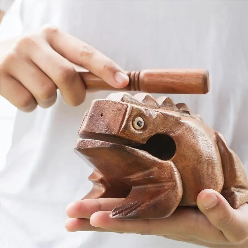 Frog Percussion Keychain - Quirky Wooden Toy with a Unique Croaking Sound, a Cultural Gift for Musicians & Teachers, Stress Reliever, Musical Toy, Unisex, Asmr Sound, Gift Item, Asmr Relaxation, Natural Wood, Abs, Croaking Frog, Creative & Unique Gift Ide