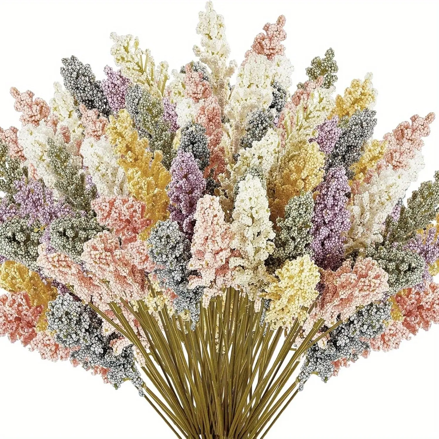 48 Pcs Vivid Realistic Foam Artificial Flowers, Non-Fading Decorative Flowers for Home, Office, Weddings, Festivals, Random Colors