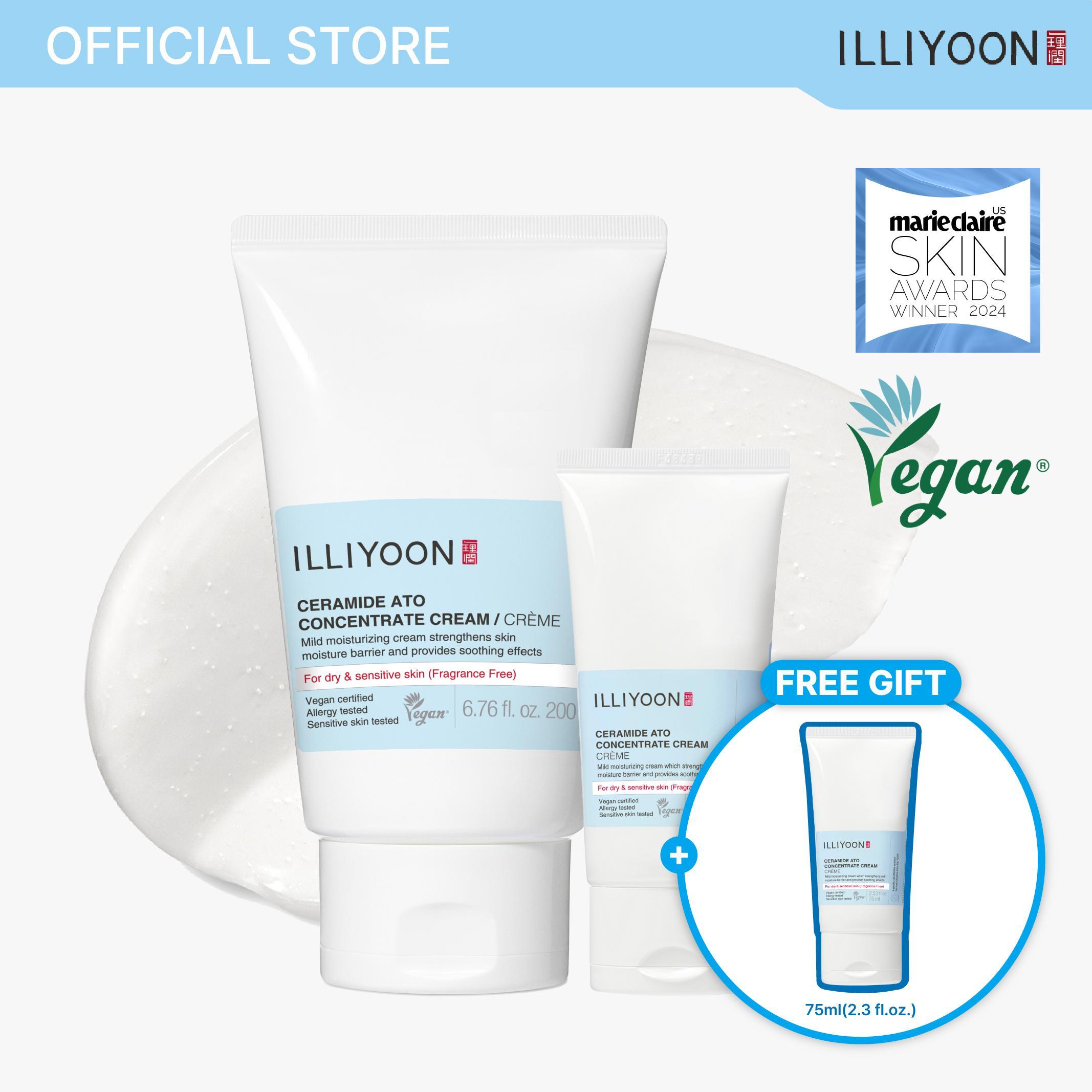 [ILLIYOON official] ILLIYOON Ceramide Ato Concentrate Cream Duo | Moisturizer for Dry & Sensitive Skin, 100hr Lasting Hydration, For Face & Body, Gentle for Infants, Moisture Barrier Repair, Vegan Certified, 11.88 fl.oz