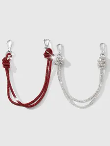 2 piece Elegant Simulated Crystal Keychain Pendant, DIY Bag Charm Accessory, Perfect Gift for Women, Daily Wear, Holiday Present
