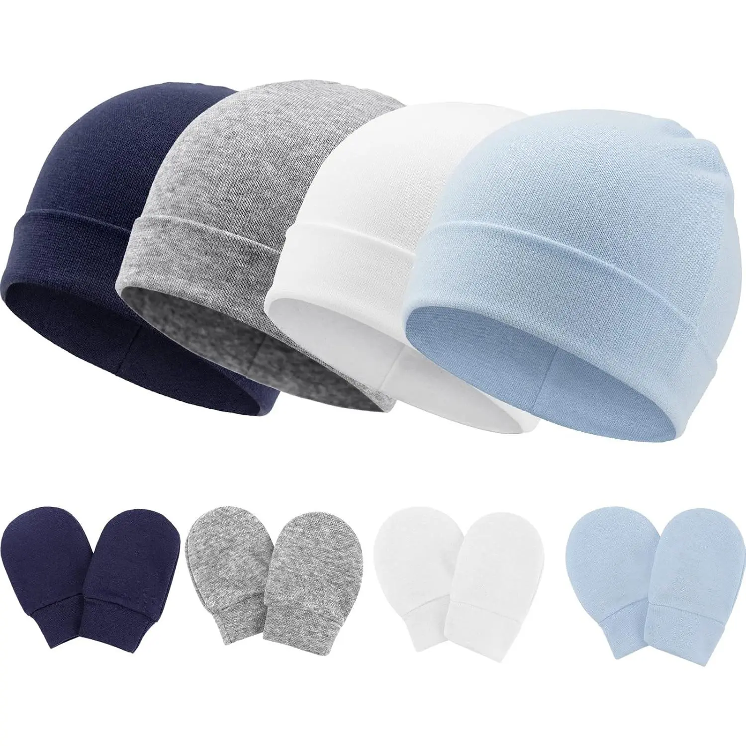 and Mittens Infant Cotton Beanie Gloves No Scratch Set Newborn Hospital   Boys Girls New model shiesty accessory baby bonnets protector