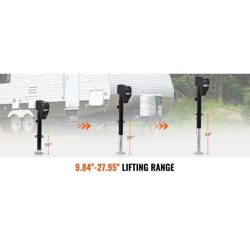 VEVOR Electric Trailer Jack, Power Tongue Jack Weight Capacity 4000 lbs, 9.84-33.85 Electric Tongue Jack with Waterproof Cover for Lifting RV Trailer, Horse Trailer, Utility Trailer, Yacht Trailer