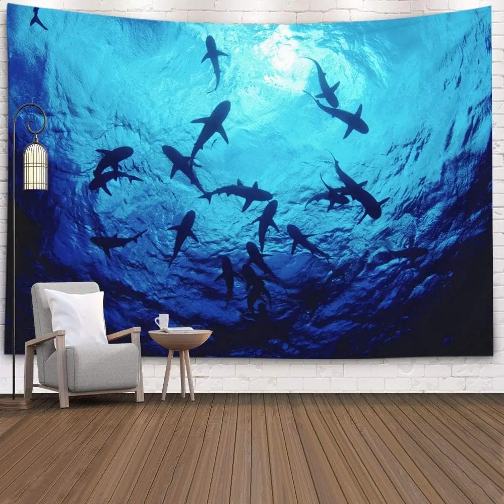 Hanging Wall Tapestry Home Wall Hanging Tapestries Art for Décor Living Room Dorm Sharks banner bedroom wall decor special gift