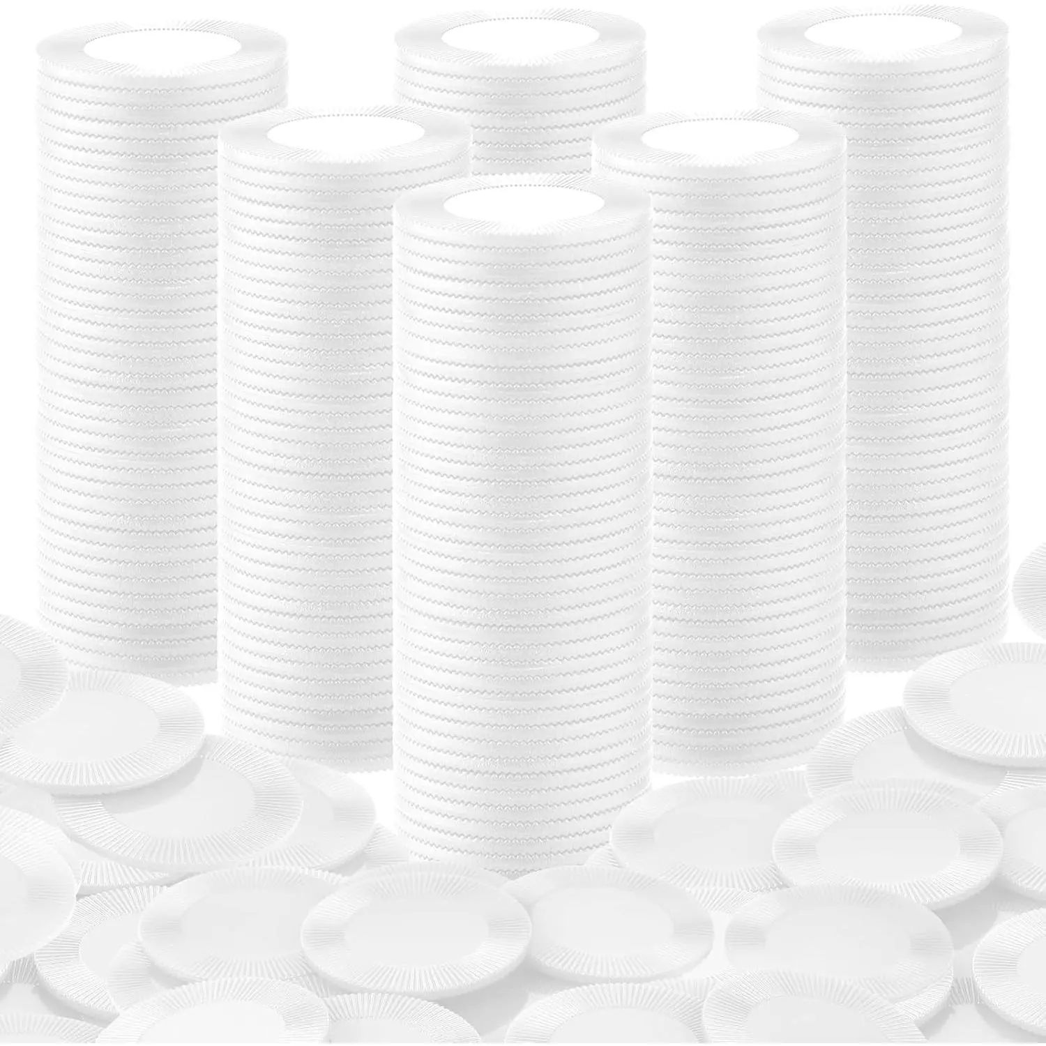600 Pieces Plastic Poker Chips Bingo Chips Bulk Learning Counters Disks Counting Markers for Math Practice, Game Tokens and Teaching Rewards, 38 mm/ 1.5 Inches (White)