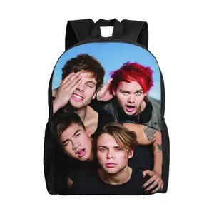 Logo Backpack - Simple single-layer design with iconic graphic embellishments, casual everyday use, lightweight, suitable for teenagers and young adults, large capacity, hand washable.