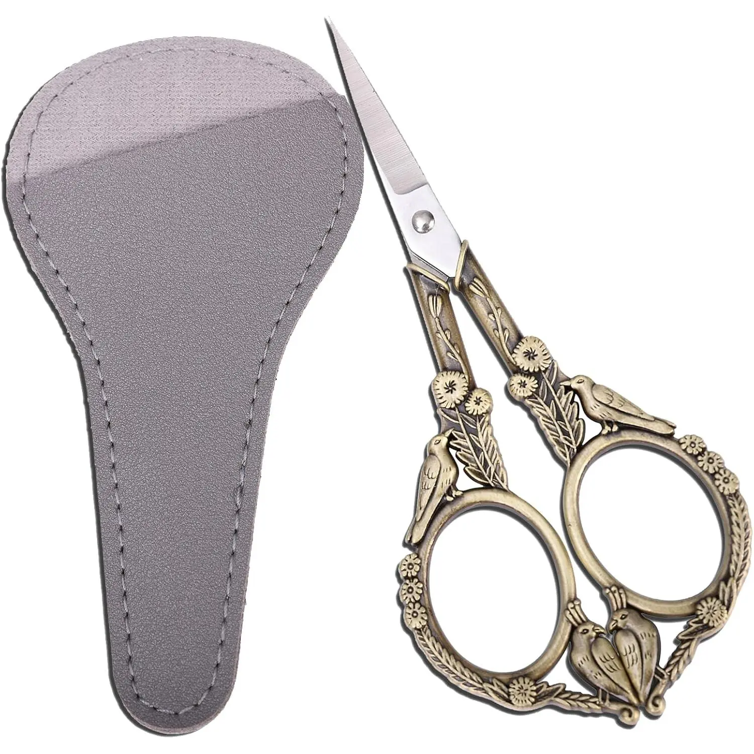 Precision Embroidery  – 4.6in  Classic Straight Pointed Shears,  Stainless Steel Small Detail Thread Snips for  Craft, Sewing, Decoupage, Yarn, Fabric – with Pouch