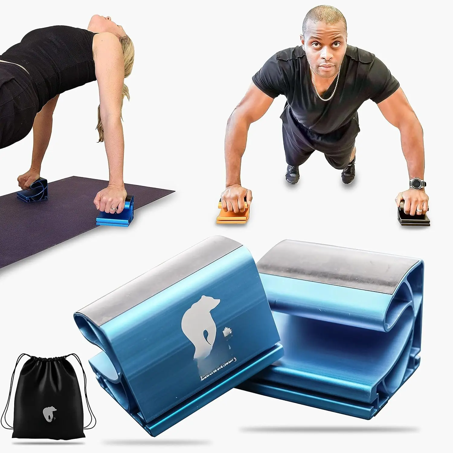 Pushup Bars - Safe Push Up Bars - Strength  Pushup Stands  for  Gym & Traveling Fitness - Lightweight, Non-Slip Bodyweight  Workouts
