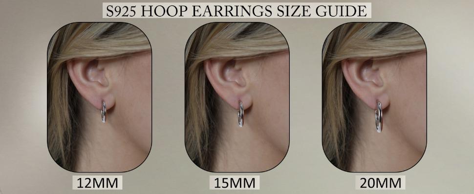 FUNRUN 3 Pairs Silver Round Hoopearings for Women Lightweight Click-Top Hoop Earring Hypoallergenic 10-20MM