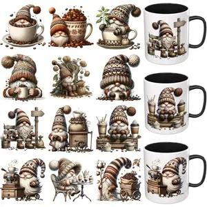 12 count   Coffee UV DTF Cup Wrap Transfer Paper for Mugs, Glasses, Notebooks, Computers, Tables and Chairs, High Viscosity for DIY Creativity